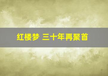 红楼梦 三十年再聚首